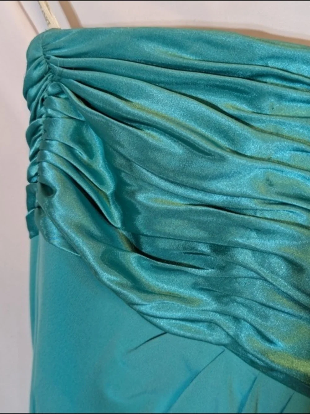 DAVID'S BRIDAL Strapless Maxi Dress Tiffany Blue Size 10 Bridesmaid Formal Prom